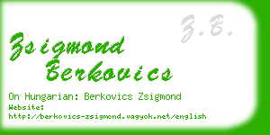 zsigmond berkovics business card